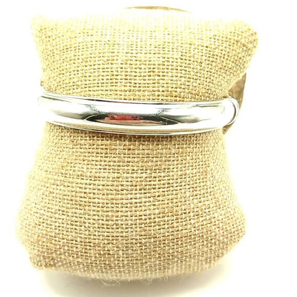 Crystal Studded Hinged Clamper Bangle Bracelet Silver-tone - Picture 11 of 12